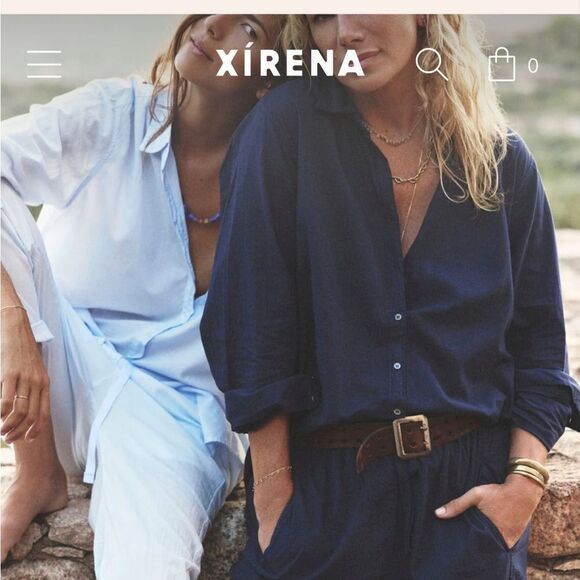 Xirena Sugar Poppy Beau 100% Cotton long sleeve button up made in the USA Shirt - Picture 13 of 13